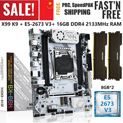 X99 K9 Motherboard LGA 2011-3 Xeon E5 2673 V3 16G DDR4 2133MHz ECC RAM Combo Kit • $154.99