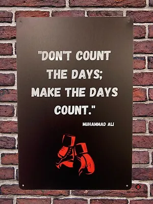 Metal Retro Tin Sign Muhammad Ali Motivational Quotes Design Boxing Gym • £5.99