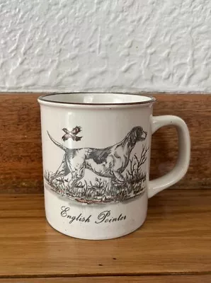 Vintage Retro Mug Made In Korea English Pointer 80s Dog Speckle Glaze • $15