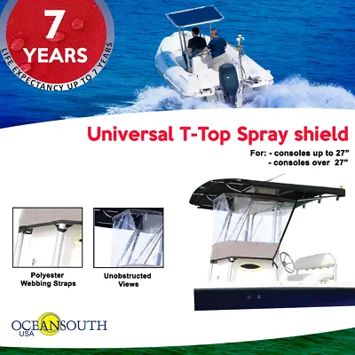 Oceansouth T-Top Enclosure Spray Shield Clear Spray Curtain Up To And Over 27  • $122.47
