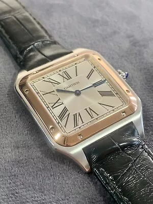 £6450 • Buy Cartier Santos Dumont EXTRA LARGE 4305/18ct Rose Gold & Steel / Cartier Serviced