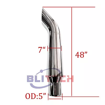 Chrome Stack Pipe 7 -5  X 48  OD Bull Horn • $210.90