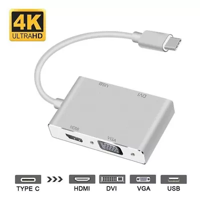 Type C To DVI HDMI VGA USB Video Cable Adapter For Macbook Laptop To TV Monitor • $15.28