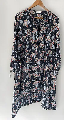 $120 • Buy SCANLAN & THEODORE Floral Oversized Silk Bohemian Dress Size 8 (Fit 8-12)