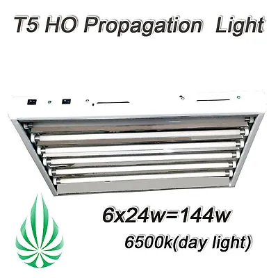 T5/144w HO Hydroponic 6 Tubes Propagation Light Mirror Shade 6500K Lamp • $149