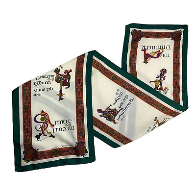 Book Of Kells Celtic Rectangle Scarf Ivory Green Red Sash New Testament Gospel • $24