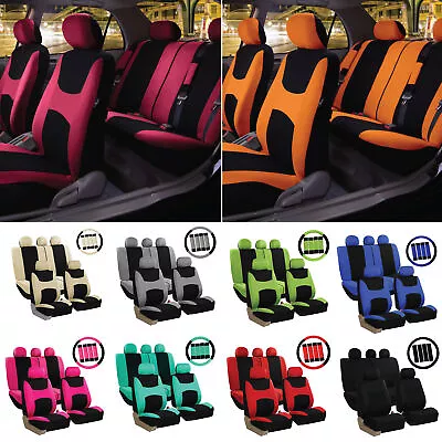 FH Group Car Seat Covers  For Auto Steering Wheel Belt & 5 Head Rest - Full Set • $27.99