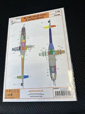 $105 • Buy 1/48 Eduard #ER48002 Mi-24D Hind Raised Rivet Detail For Zvezda Kit