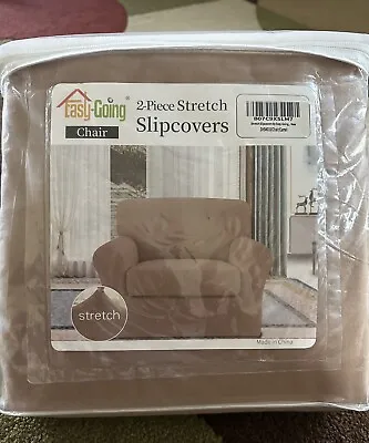 Easy-going 2 Pieces Microfiber Stretch Chair Slipcover- Chair Cover Camel Color • $20