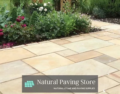 Fossil Mint Indian Sandstone Natural Paving Patio Slabs | Mixed Sizes | 22mm • £2.50