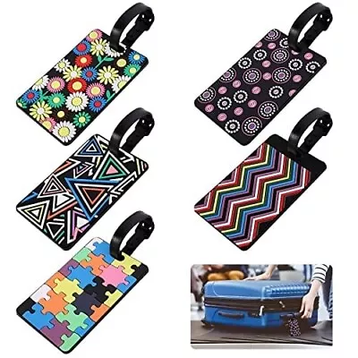 Luggage Tags X5 Suitcase Silicone Funky Bright Colour Label Travel Holiday • £5.99