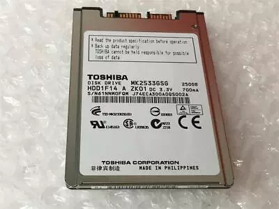 1.8  TOSHIBA MK2533GSG MK2529GSG 250GB HARD DRIVE FOR HP EliteBook 2530p 2540p • $24.59