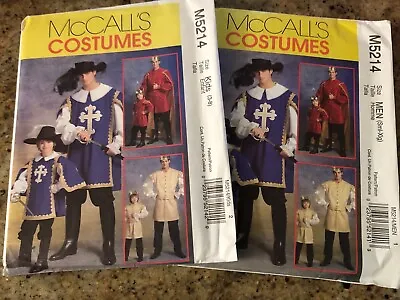 🌻 McCALL'S #M5214 - FATHER Or SON MUSKETEER - RENAISSANCE COSTUME PATTERN  FF • $14.24