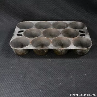 Antique GRISWOLD Cast Iron No. 10 Popover Muffin Pan 949 C Erie PA USA 11-Cup • $75.95