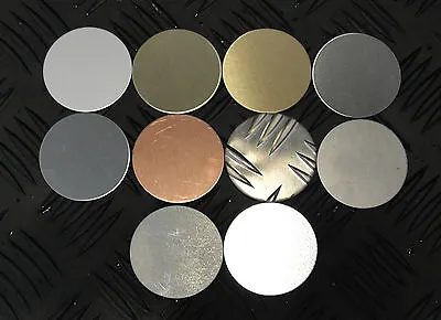 Qty 2 - BLANK DISCS 60mm Diameter - Various Finishes Metal Brass Stainless Steel • £3.79