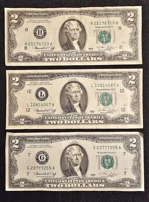 Lot Of 3 - 1976 Two Dollar Notes $2 Bills • $9.99