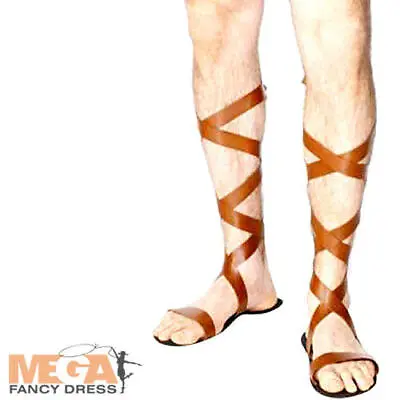 Roman Sandals Centurion Gladiator Mens Fancy Dress Costume Adults Accessory  • £9.99