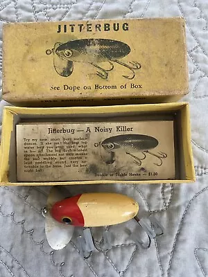 Vintage Fred Arbogast Wooden Jitterbug Lure In 2-piece Picture Box • $18.50