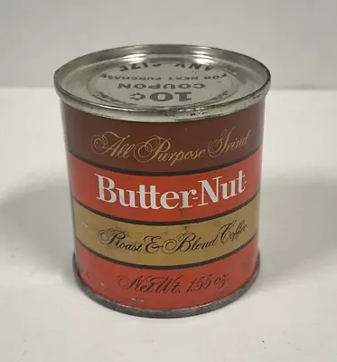 Vintage BUTTER NUT Roast & Blend Coffee Tin 1.55 Oz Coca Cola NOS SEALED • $11.99