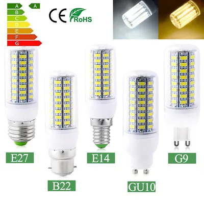 E27 B22 GU10 E14 G9 LED Corn Bulb Lamp High Bright Dimmable White Warm SMD5730 • £5.63
