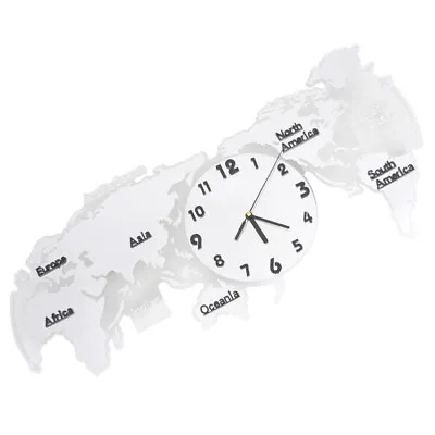 £30.44 • Buy 1 Set World Map Wall Decoration Frameless Wall Hanging Clock Living Room Hanging