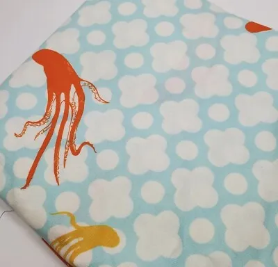 Heather Ross Fabric Mendocino 2nd Print Octopus Nautical Sea Life FAT QUARTER • $8.49