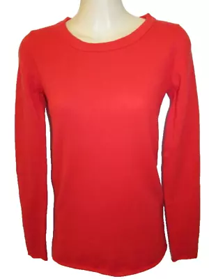 J Crew 100% Italian Cashmere Red Crew Neck Sweater XXS New • $35.95