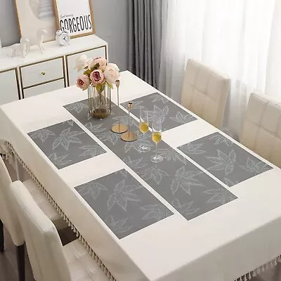 PVC Placemats Non-Slip Dining Table Mats Heat Resistant 4 Placemat +135CM Runner • $40.93