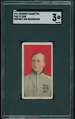 1909 T206 TY COBB Red Portrait SGC 3 “VG” Piedmont 350/460 Detroit Tigers HOF A5 • $6200