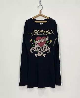 Ed Hardy By Christian Audigier T-Shirt Dress Sz M Long Sleeve Love Kills Slowly • $64.29