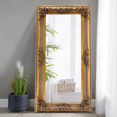 Extra Large Ornate Champagne Floor Wall Leaner Mirror French Living Room Hallway • £225.95