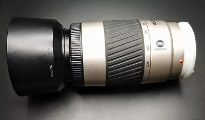 Minolta AF 75-300m 1:4.5 (32) -5.6 Telephoto Zoom Macro Lens With Original Hood • $19.99
