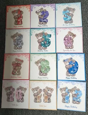 Kanban Month Age Bear Birthday Toppers • £1.20