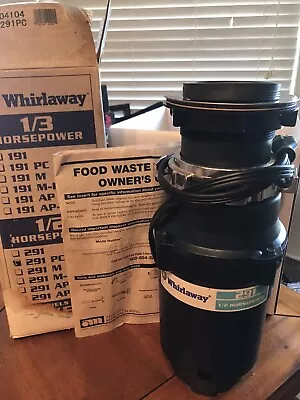 Whirlaway 291-PC 1/2HP Garbage Disposal With Plug • $50