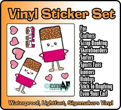 Set Cute Kawaii Fabulous Ice Lolly Pop Choose Size Vinyl Stickers Scrapbook Etc • £2.95