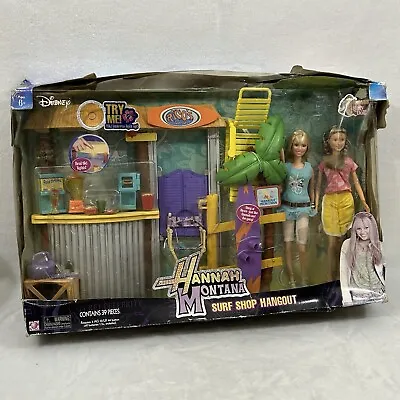 Disney Hannah Montana Surf Shop Hangout Miley Cyrus & Lily Toy Doll Play Set • $164.77