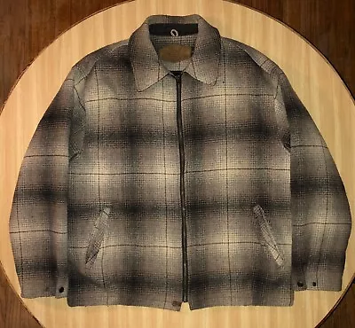 VTG 1960s/70s Men's Woolrich Brown/Beige Shadow Plaid Sherpa Lined Jacket XL • $65