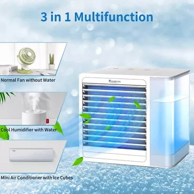 £45.95 • Buy Portable Mini Cooler USB Air Conditioner Fan Humidifier Purifier Home Office Car