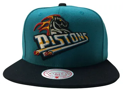 Men's Mitchell & Ness Teal/Black NBA Detroit Pistons HWC Core Basic Snapback - • $29.95