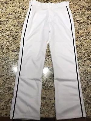 MAJESTIC Youth Baseball Pants White With Black Piping - Youth MED - NWOT • $19.99