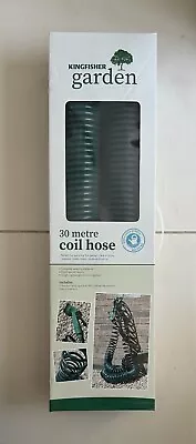 100FT 30m Retractable Coil Hose Pipe Reel Water Spray Gun Nozzle Garden Patio UK • £15.90