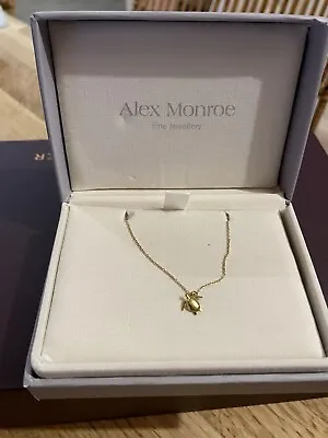 Alex Monroe Teeny Tiny Sea Turtle Necklace 18ct Gold • $464.71