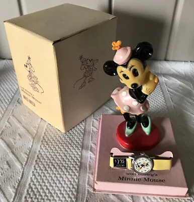 MINNIE MOUSE INGERSOLL WATCH Walt Disney FIGURINE ORIGINAL BOX Unused Rare Item • $345