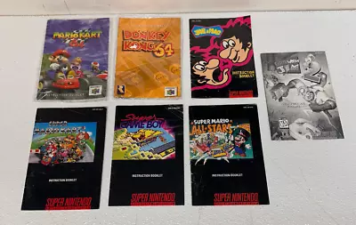 Super Nintendo (SNES) And Nintendo 64 (N64) Manuals / Instruction Booklets Lot • $1.25