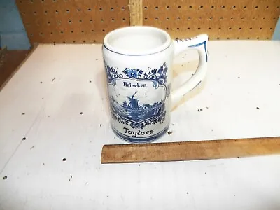 Vintage HEINEKEN Blue Delft Beer Ceramic Mug / Stein - Made In Holland • $13.99
