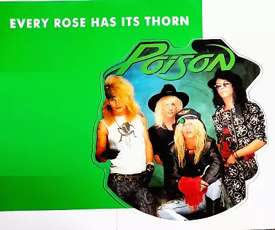 EX/EX Poison Every Rose Has Its Thorn Shaped Vinyl Picture Disc 1988 Motley Crue • $23.98