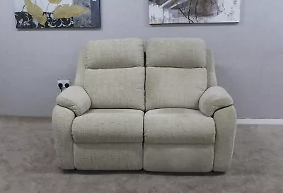 G Plan Kingsbury Loxwood Sage Fabric Power Reclining 2 Seater Sofa • £650