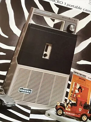 Vintage AMPEX MUSICMATE MICRO 1 Tape Recorder Brochure Spec Sheet 1960s • $12.50