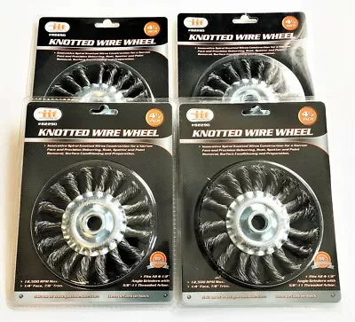 4 Illinois Industrial 4-1/2  Coarse Knotted Wire Wheels 5/8 -11 Angle Grinder • $36.99