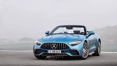 Mercedes AMG SL 43 2022 Blue Wall Decor Print Photo Poster • $7.98